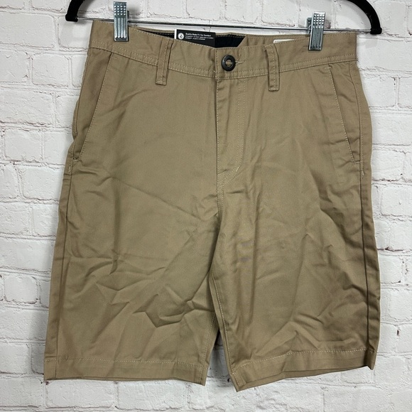 Volcom Frickin Chino Shorts Tan True to This youth size 28, NWT - Picture 1 of 5
